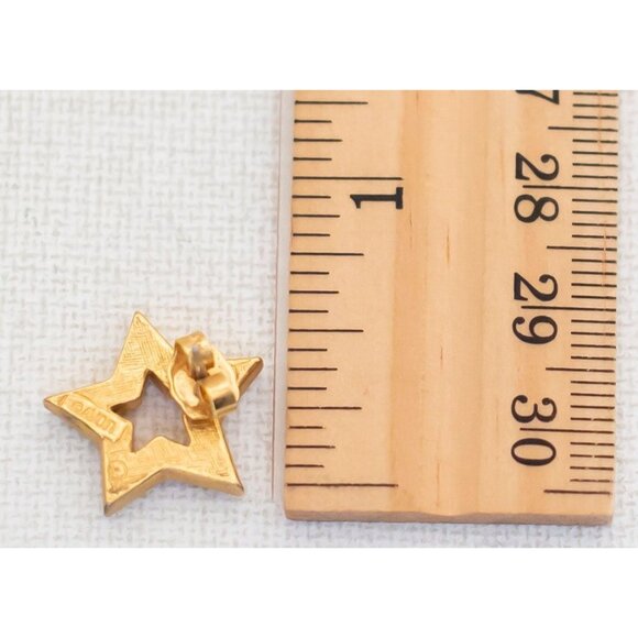 Vintage Golden Stars Stud Earrings by Avon - A6 - Picture 2 of 2